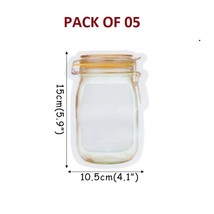 Reusable Mason Jar Bottles Bags Nuts Candy Cookies Bag, (Pack of 5) - £7.11 GBP