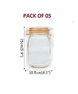 Reusable Mason Jar Bottles Bags Nuts Candy Cookies Bag, (Pack of 5) - £6.95 GBP