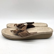 Womens Easy Spirit S DreamLove Brown Leather Upper Thong Sandals - Size 10w - £18.74 GBP