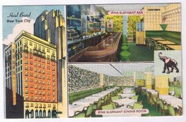 Postcard Hotel Bristol New York City Pink Elephant Bar &amp; Dining Room - £2.28 GBP