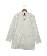 New Eileen Fisher Jacket Womens Small Ivory Flex Ponte Knit Open Front C... - $97.24 CAD