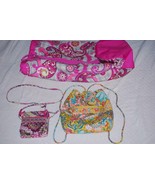 Vera bradley Large Duffle laundry bag cross body hipster bag Drawstring ... - $107.29 CAD