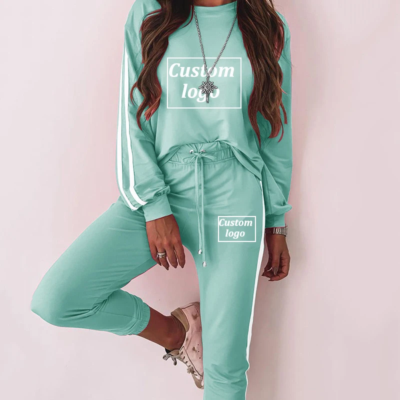 Sporting Spring Summer 2 Piece Set Women Tracksuit Loose Personalized Custom Log - £45.50 GBP