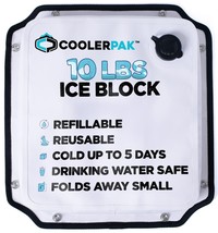 CoolerPak 10lb Refillable Reusable Ice Pack - Non-Toxic, Tough, Drainable - £26.15 GBP