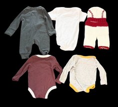 Newborn Baby Clothes Lot 18 Pc Bodysuits Sleepers Honest Gerber Unisex C image 5