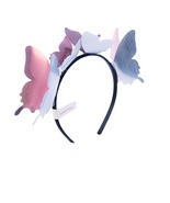 Silver Pink Butterfly Crown Headband Hair Accessories Goddess Headpiece ... - £11.64 GBP