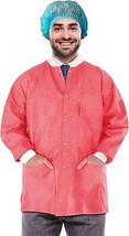 10 Coral Pink Disposable SMS Lab Jackets 29 Long Small 50gsm - $30.20
