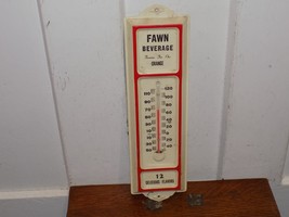 Vintage Fawn Beverage Elmira, NY Metal Advertising thermometer - $2,214.42 MXN