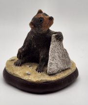 Bear Figurine Signed J King Rocks Stones Sticks Outdoor Vintage Sculptur... - £8.16 GBP