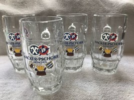 Four Hacker-Pschorr Beer Glasses, .25L, Look Unused, Paper Tag, Rastal W... - £53.00 GBP