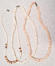 Three Vintage Sea Shell Necklaces 16&quot; Long Barrel Clasp - $8.95