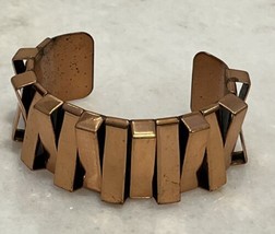 Vintage Renoir Copper Wide Cuff Geometric Bracelet 6.5&quot; - $64.35