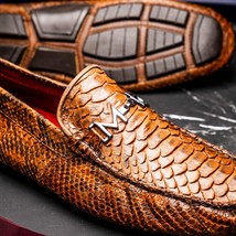 Marco Di Milano Snake Original Skin Driver Shoes Pia Cognac image 7
