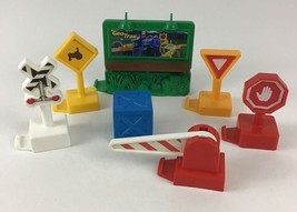 GeoTrax Rail &amp; Road System Replacement Pieces Signs Train Crossing 7pc L... - $14.80