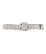 New Silver Straw Buckle Elastic Belt - £12.92 GBP
