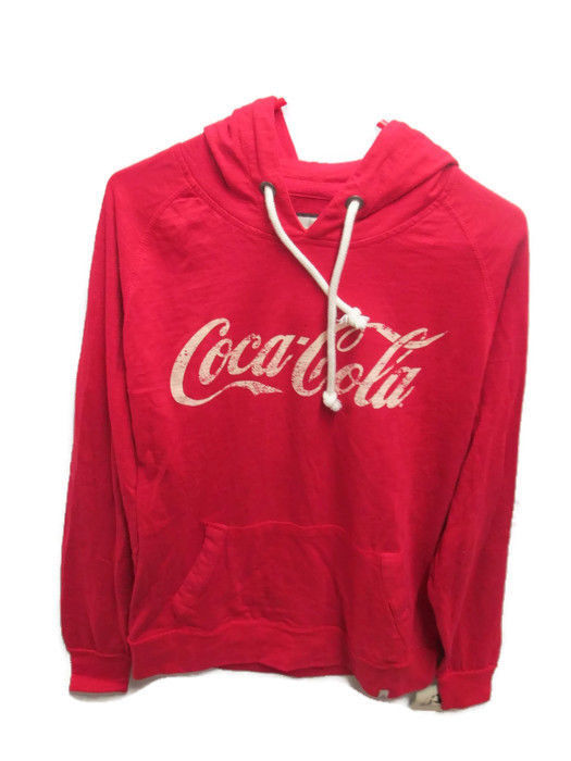Primary image for Coca-Cola Lightweight Hooded Long-Sleeve T-Shirt Tee Kangaroo Pocket Medium