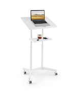 Mobile Lectern Podium Height-adjustable Rolling Laptop Cart with Tilting... - $147.99