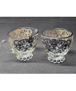 Silver City BLOSSOM TIME Footed Glass Creamer &amp; Open Sugar Set - Silver ... - $337.07 MXN