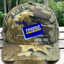 Vtg Embroidered Cromwell Purdue Chicken Snapback Camo Union Free Cap Hat USA - £10.37 GBP