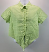 Woman SWAT Green Checkered Button Down Shirt XL - $9.89