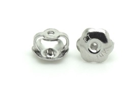 1 PAIR SOLID 14K WHITE GOLD REPLACEMENT SCREW ON SCREW OFF EARRING BACK - £24.28 GBP