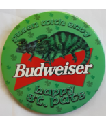 Rare Budweiser Pinback Pin Happy St. Pats Green With Envy Iguana Lizard Vintage - $25.00