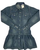 NEW Polo Ralph Lauren Girls Dress! 14  Southwest Design Faded Denim  Pearl Snaps - £35.97 GBP