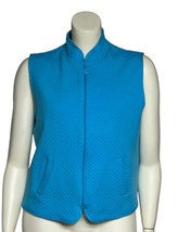 Koret Women’s Blue Vest Quilted XL Zipper Front Lined W/ Pockets Collared - £11.85 GBP