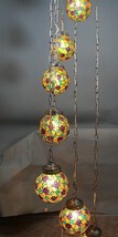 Retro Multicolor Persian Isfahan Tiffany Style 9 Globes Chandelier Penda... - $989.01