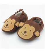 NEW Baby Boy Girl Monkey Brown First Walker Soft Sole Crib Shoes Slipper... - £4.71 GBP