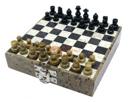 5&quot; Marble Chess Set With Chess Pieces Handmade Art Chess Lover Gift Deco... - $133.78