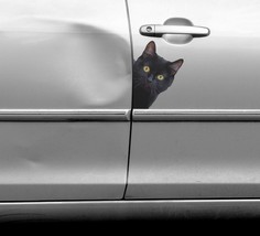 Black Cat Peeking Cat For Car Bumper Window Wall Vinyl Decal Sticker FREE SHIP - £4.78 GBP