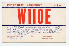 W1IOE Stepney Depot Connecticut QSL Card 1957  - £10.94 GBP