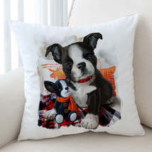 Art Painting Cozy Adorable Puppy Doll and Cute Dog Cushion Cover - $17.61 CAD