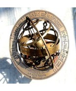 Brass Large globe sphere Size Armillary Engraved Sundial Compass x-mas item - £169.70 GBP