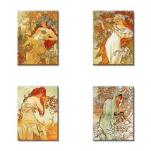 Art Nouveau Ceramic Tile 8x6 Inch Tiles Set Backsplash SEASONS Home Wall... - $1,755.89 MXN
