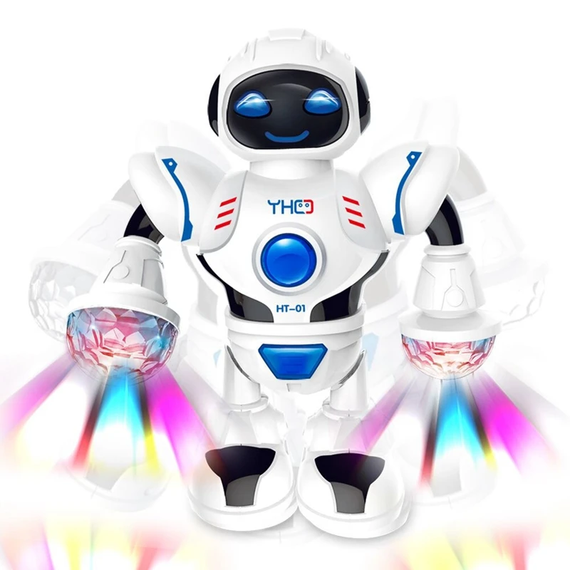 20cm Mini Robot With Flashing Led Light Dancing Intelligent Model Electric - £15.64 GBP+