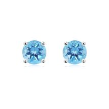 ANGARA Natural Swiss Blue Topaz Stud Earrings in 925 Sterling Silver (Si... - $350.55+