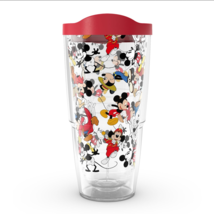 Mickey Mouse 24oz Tumbler Drink Cup w/ Red Lid Hot Cold Double Wall Tervis - £19.91 GBP