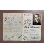 Antiguo documento vintage tarjeta de estudiante de Francia 1950’s - $284.55 MXN