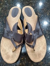 Bjorndal Black Women&#39;s Leather Upper Open Toe Slip On Comfort Sandal Siz... - $35.00