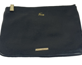 Rebecca Minkoff Naughty or Nice Black Leather Clutch Make-Up Bag EUC - £18.31 GBP