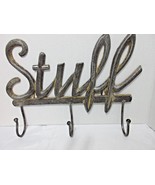 Vintage Coat Hat Wall Hanger STUFF Retro Rustic Wrought Iron Cottage Far... - £29.74 GBP