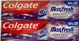 2 Pack Colgate Max Fresh Whitening Mint Fusion Knock Out Toothpaste 6.0 ... - £12.63 GBP
