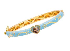 Disney Frozen Sisters Bangle Bracelet - Blue Enamel and 18kt - £58.66 GBP