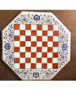 18&quot; White Marble Side Semi Precious Table Top Inlay Mosaic Marquetry - $1,162.32 CAD