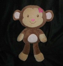 12&quot; Baby Gear Brown &amp; Tan Monkey Girl W/ Flower Stuffed Animal Plush Toy Lovey - £29.61 GBP