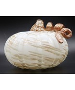 VTG Art Glass Decor Gold White Swirls Pumpkin Hand Crafted Artisan Beaut... - $29.99