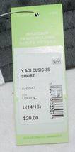 Adidas AH5547 Large 14/16 Classic Gray White Stripped Shorts Front Pockets image 5