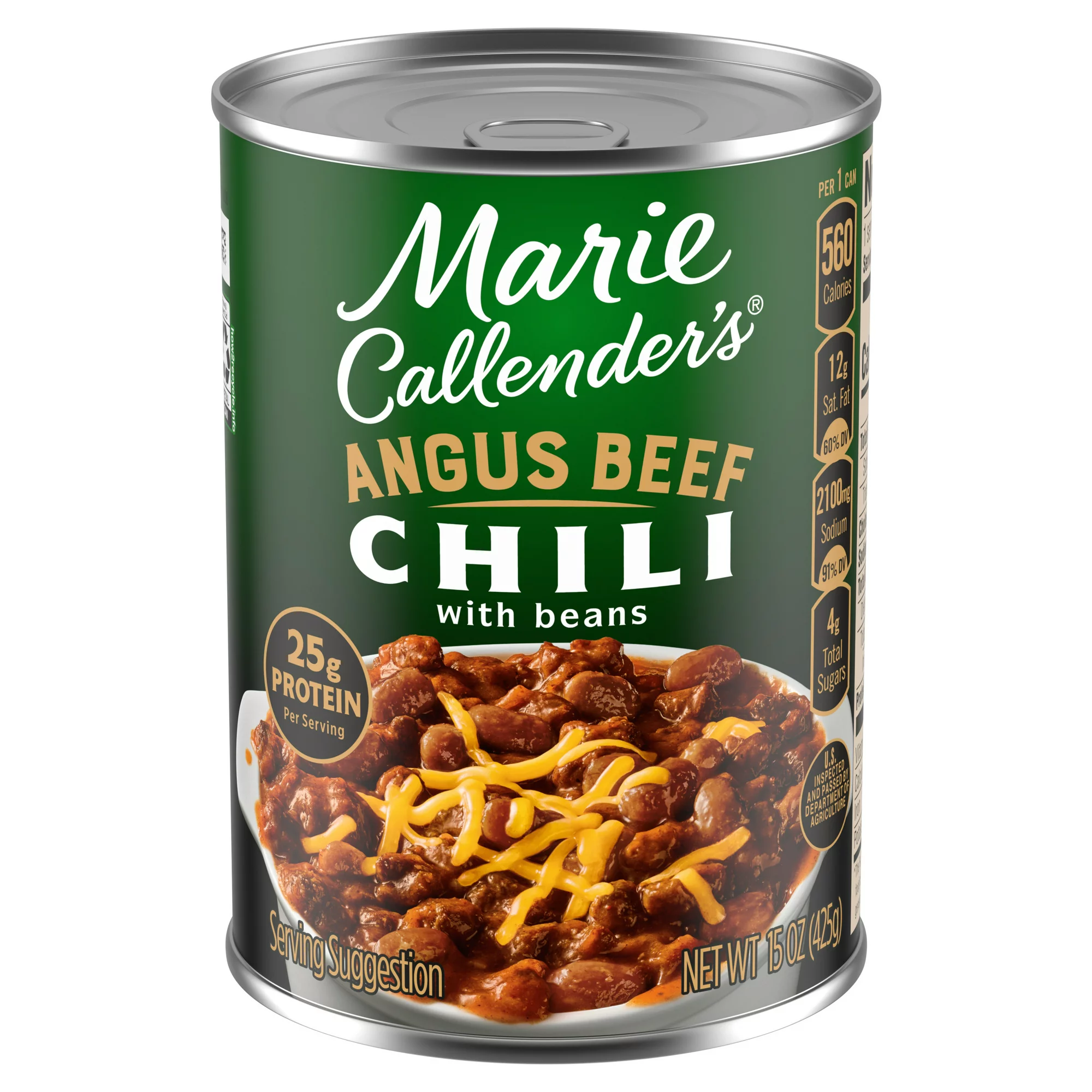 Marie Callender&#39;s Angus Beef Chili Canned Meal 15 oz, Case Of 8 &amp; Recipes - £14.42 GBP